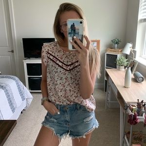 Cute Cream and Floral Top